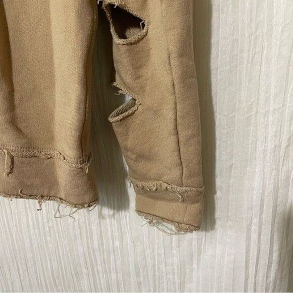 ALALA Cypher Sweatshirt Destroyed and Distressed Tan Size Small - Picture 6 of 13
